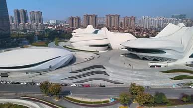 湖南长沙梅溪湖国际文化艺术中心建筑航拍视频的预览图